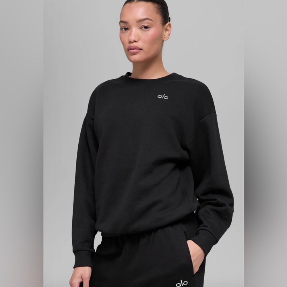 ALO Yoga Black Accolade Sweatshirt Lg